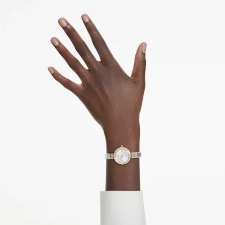 Orologio Matrix bangle Bianco Finitura tono oro rosa Donna Swarovski
