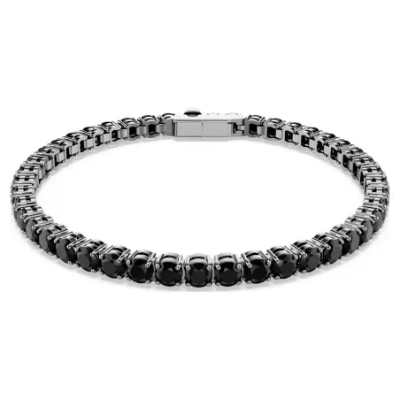 Bracciale Tennis Matrix, Nero, Placcato rutenio mis.L Swarovski