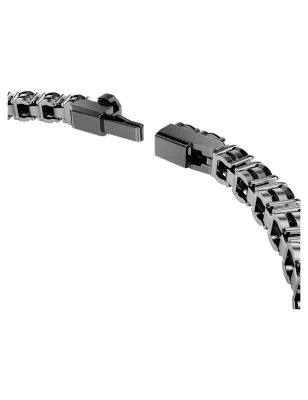 Bracciale Tennis Matrix, Nero, Placcato rutenio mis.L Swarovski