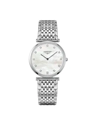 Orologio Quarzo 33mm Madreperla Diamanti Acciaio Donna Longines