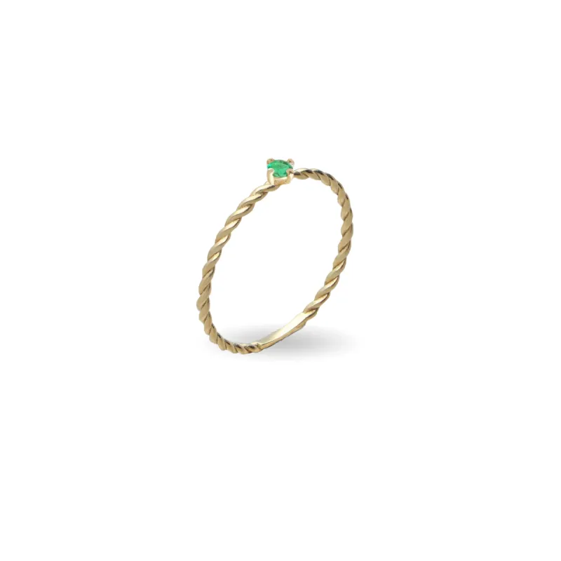 Anello Filodamore sottile intrecciato m.20 con Smeraldo Donna Rubinia Anello Filodamore sottile intrecciato m.20 con Smeraldo Donna Rubinia