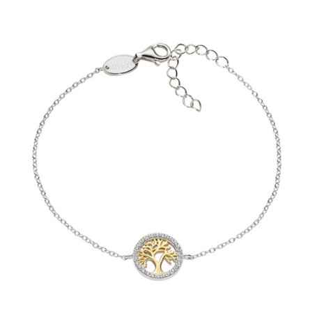 BRACCIALE ALBERO DELLA VITA DORATO E ZIRCONI DONNA AMEN 