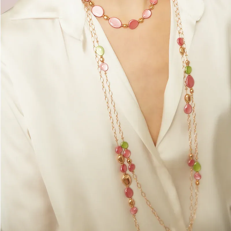 Collana Rio Grande Rosa Aurora Donna Rossoprezioso