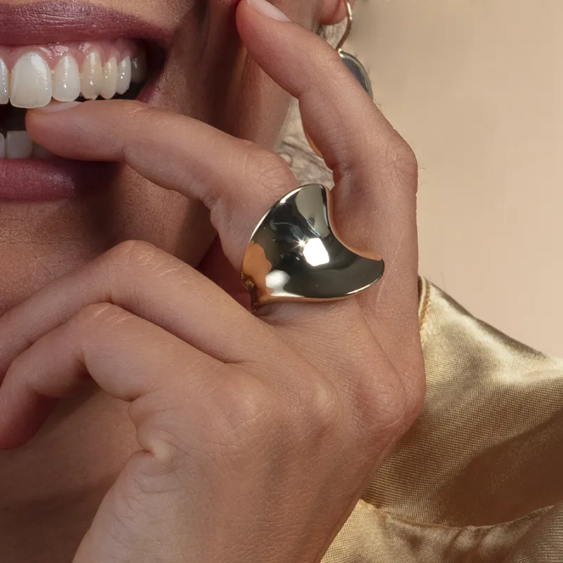 Anello Sella Vintage Oro 23kt Argento 925 Donna Aquaforte Anello Sella Vintage Oro 23kt Argento 925 Donna Aquaforte