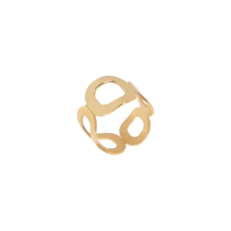Anello Vintage Glamour Quadre Oro 23kt 925 Donna Aquaforte