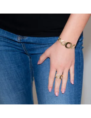 Anello Vintage Glamour Quadre Oro 23kt 925 Donna Aquaforte