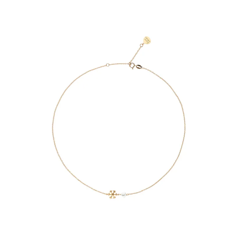 GIROCOLLO SEMINO D'AMORE SNOWFLAKE CRISTALLO ROCCA ROSSOPREZIOSO