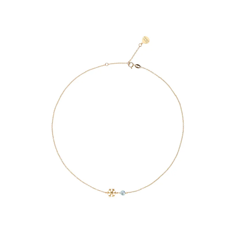 GIROCOLLO SEMINO D'AMORE SNOWFLAKE TOPAZIO AZZURRO ROSSOPREZIOSO