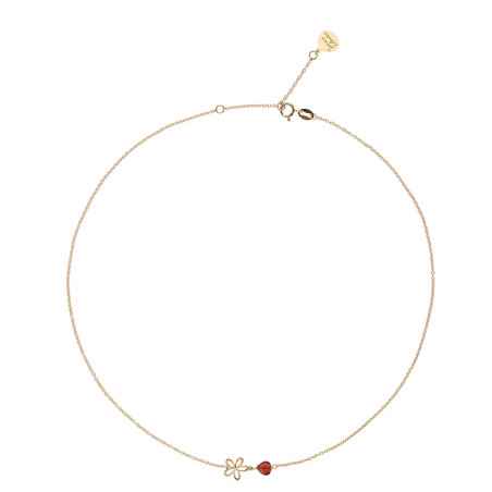 GIROCOLLO ORO FLOWER GRANATO ROSSOPREZIOSO SEMINO D'AMORE