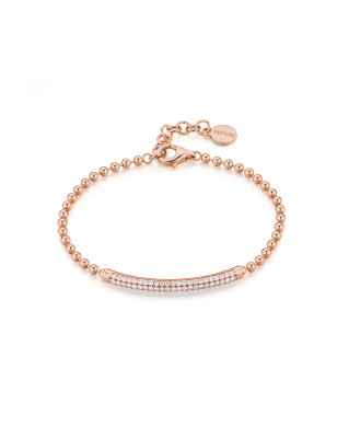 Bracciale MORBIDO CON SFERE E ZIRCONI Donna Rosato