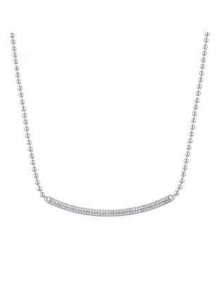 Collana corta in argento con zirconi Donna Rosato