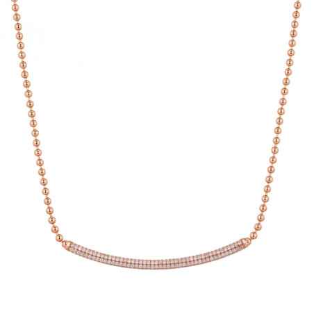 Collana corta argento placcato oro rosa Donna Rosato