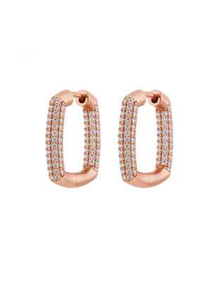 Orecchini QUADRATI ARGENTO PLACCATO ORO ROSA Donna Rosato