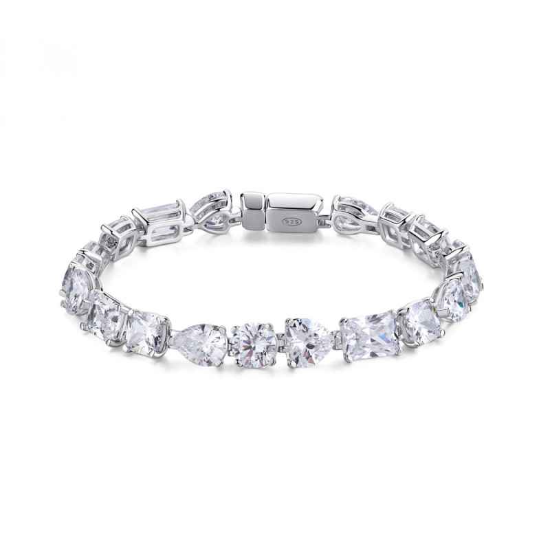 Bracciale snodato argento zirconi Donna Rosato