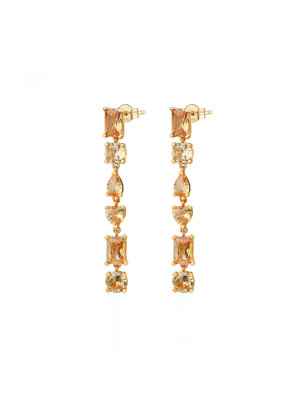 Orecchini PENDENTI ZIRCONI CHAMPAGNE Donna Rosato
