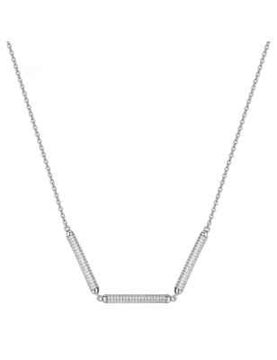 Collana corta in argento con zirconi Donna Rosato