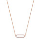 Collana corta centrale ovale con zirconi placcata oro rosa Donna Rosato