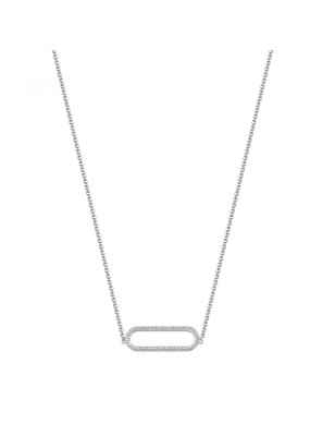 Collana corta centrale ovale zirconi argento Donna Rosato