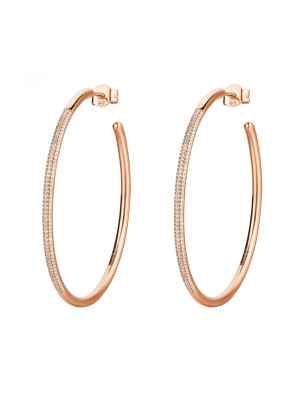 Orecchini CERCHIO PLACCATO ORO ROSA Donna Rosato