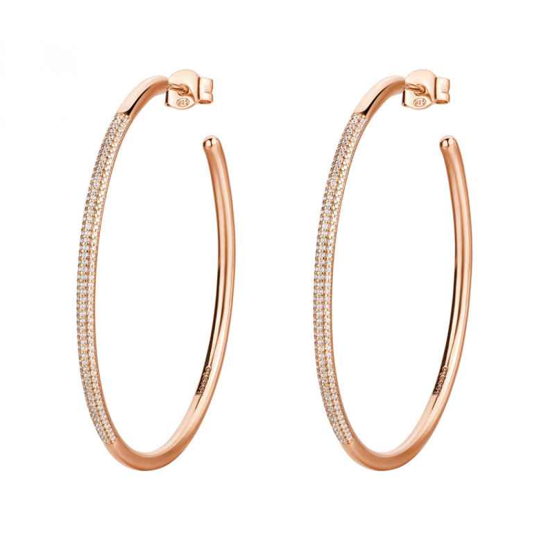 Orecchini CERCHIO PLACCATO ORO ROSA Donna Rosato