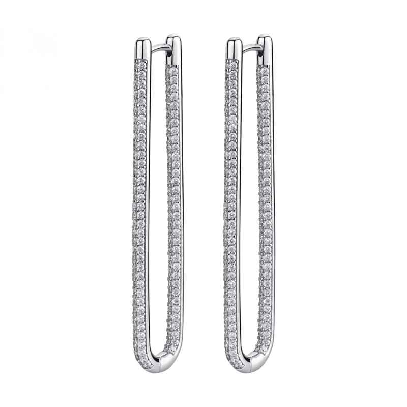 Orecchini LUNGHI RETTANGOLARI Donna Rosato