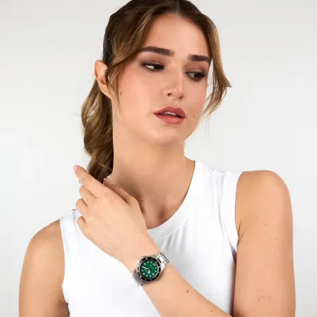 Orologio Verde Motivo Onda NATO Nero 35mm Donna Sector