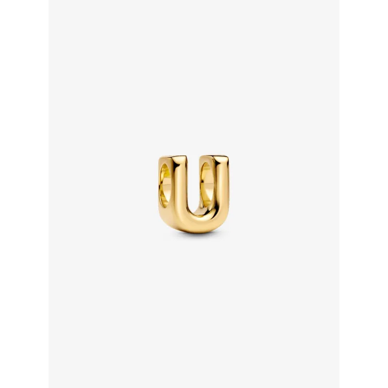 Charm Lettera U piccola Placcatura Oro 14k Donna Pandora Charm Lettera U piccola Placcatura Oro 14k Donna Pandora