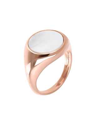 Anello CHEVALIER E PIETRA BIANCA PIATTA M12 Donna Bronzallure