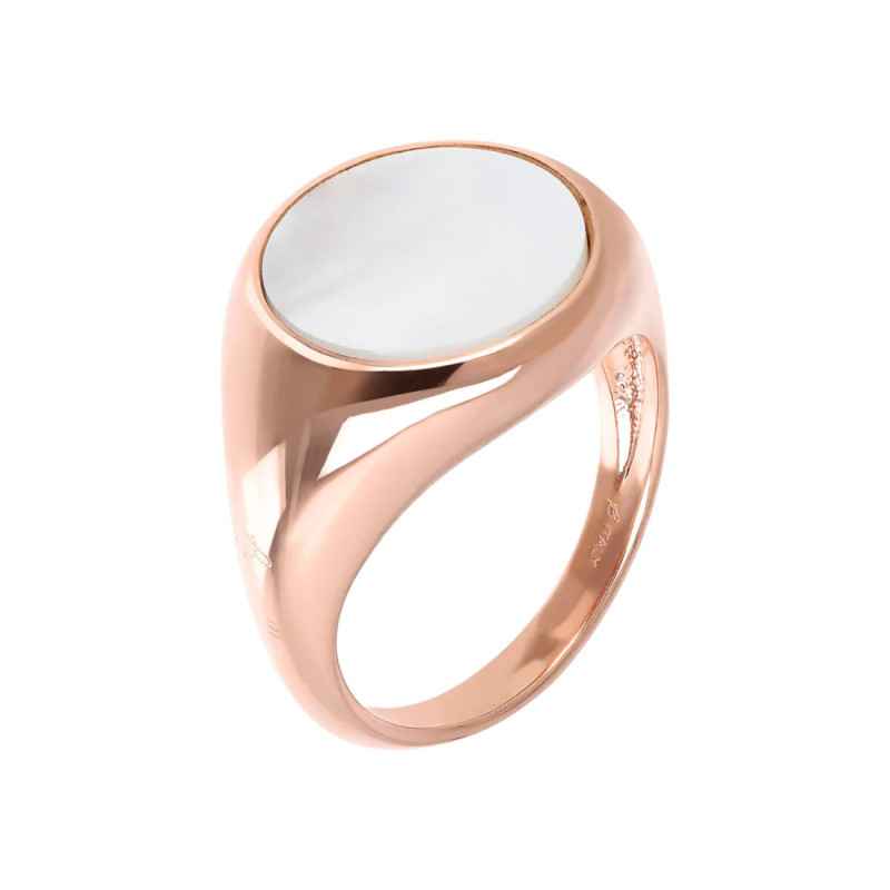 Anello CHEVALIER E PIETRA BIANCA PIATTA M12 Donna Bronzallure