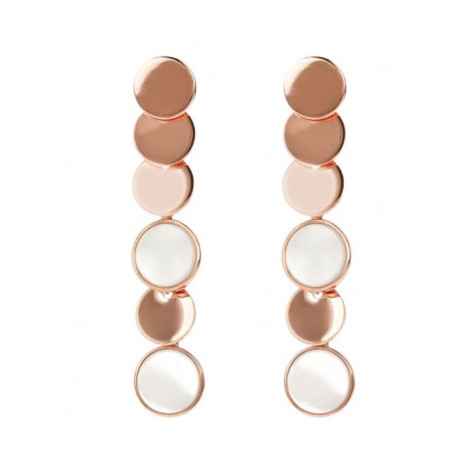 Orecchini PENDENTI LUNGHI DISCHI MADREPERLA Donna Bronzallure