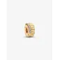Clip rigata con pietre placcatura Oro 14K Donna Pandora Clip rigata con pietre placcatura Oro 14K Donna Pandora