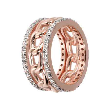 Anello A FASCIA MAGLIA GRUMETTA ROSE M14 Donna Bronzallure
