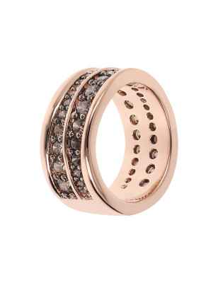 Anello a fascia doppia ONDA MARRONE M14 Donna Bronzallure