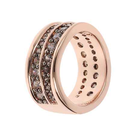 Anello a fascia doppia ONDA MARRONE M14 Donna Bronzallure