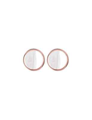 Orecchini A BOTTONE CON DISCO MADREPERLA Donna Bronzallure