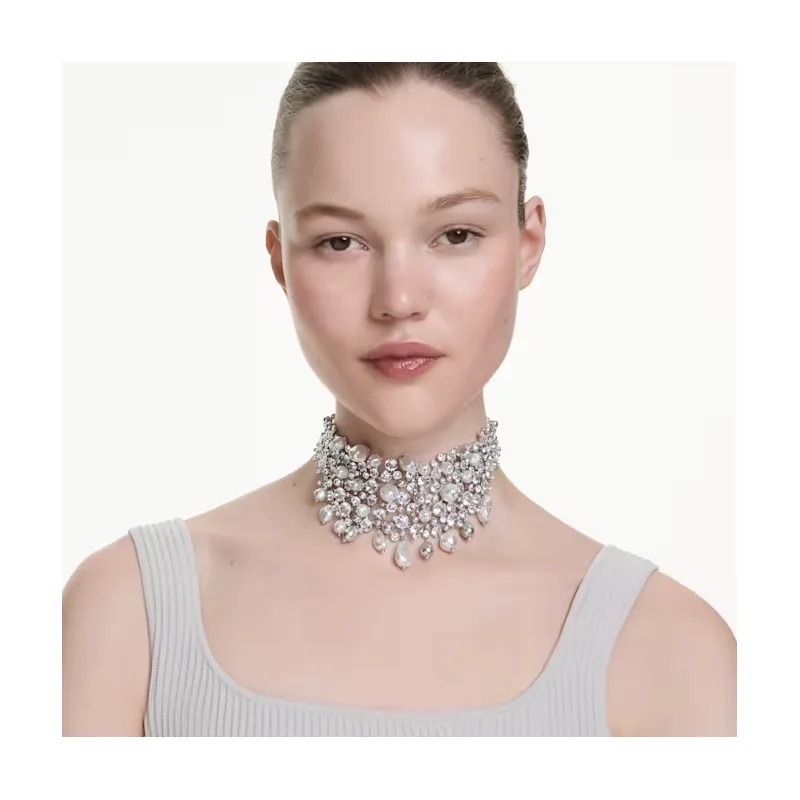 Girocollo Constella Crystal Pearl Bianco Donna Swarovski