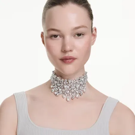 Girocollo Constella Crystal Pearl Bianco Donna Swarovski