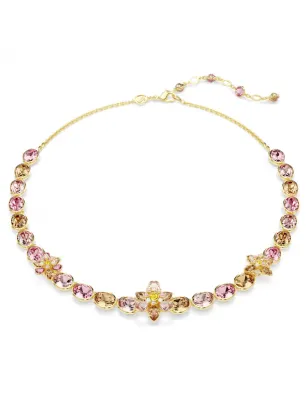 Collana Idyllia, Fiore Multicolore placcato color oro Donna Swarovski