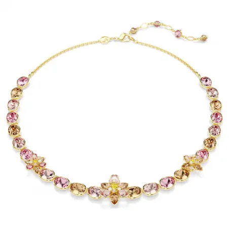 Collana Idyllia, Fiore Multicolore placcato color oro Donna Swarovski