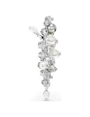 Orecchini Constella Crystal Pearl bianchi placcato rodio Donna Swarovski