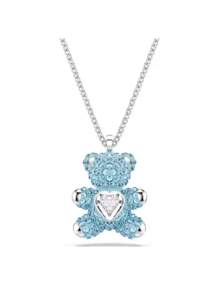Collana pendente Teddy, Orso blu Donna Swarovski