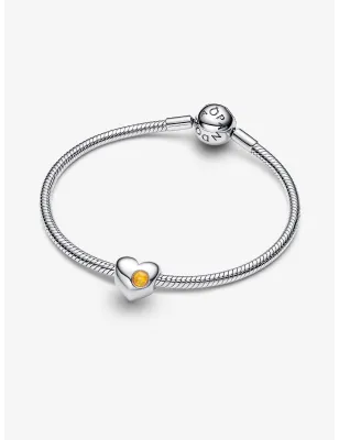 Charm Cuore Pietra Miele Novembre da incidere Donna Pandora - category_name - XDMG De Marchi Gianotti