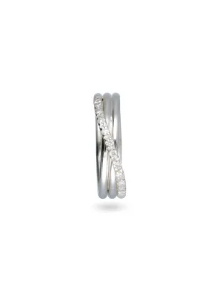 Anello Filodellavita 3 fili Argento e Diamanti m.15 Donna Rubinia