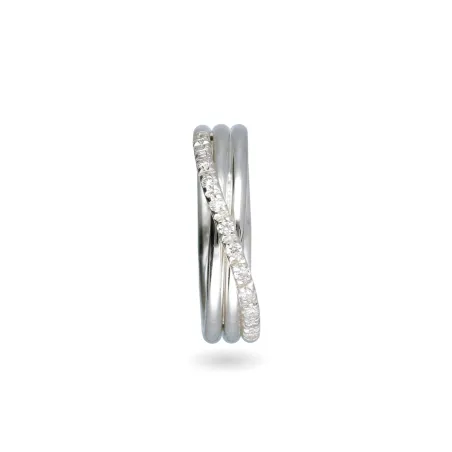 Anello Filodellavita 3 fili Argento e Diamanti m.15 Donna Rubinia