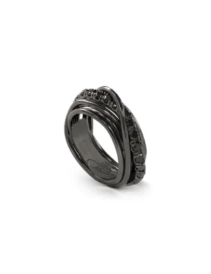 Anello Filodellavita Rock 7 fili,argento Brunito Diamanti Rubinia