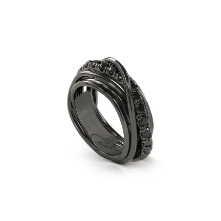 Anello Filodellavita Rock 7 fili,argento Brunito Diamanti Rubinia