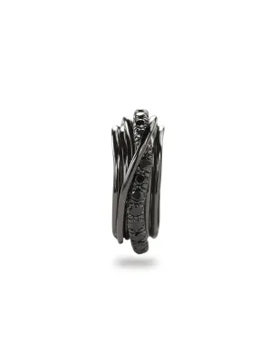 Anello Filodellavita Rock 7 fili,argento Brunito Diamanti Rubinia