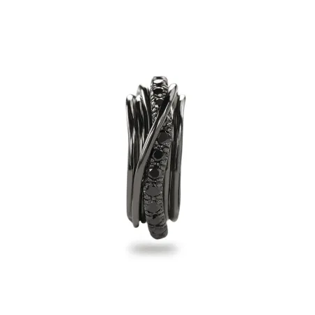 Anello Filodellavita Rock 7 fili,argento Brunito Diamanti Rubinia