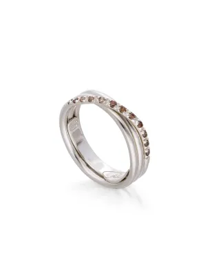 Anello Filodellavita 3 fili Argento e Diamanti m.13 Donna Rubinia