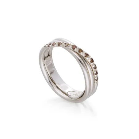 Anello Filodellavita 3 fili Argento e Diamanti m.13 Donna Rubinia